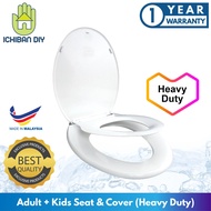 Adult + Kids Dual Toilet Seat Cover (Heavy Duty) For Potty Train Child Bowl Penutup Pelapik Mangkuk 