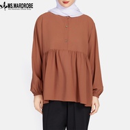 Ready Stock Korean Women Arina Blouse Rayon Blouse Wanita Rania Blouse Long Sleeve Shirt Blouse Baju