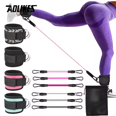 AOLIKES Cable Ankle Straps Double D-Ring Ankle Cuffs For Gym Workouts Glutes Legs Strength Training