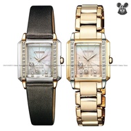 CITIZEN L EG7068-16D / EG7069-81D Women's Watch 2-Hand Diamonds Rectangle Eco-Drive 22.4mm *Original