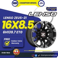 *LENSO* ZEUS-21 16X8.5  6H139.7 ET0 MATTE BLACK