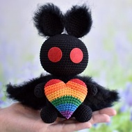 LGBTQ Mothman Plush / Cryptozoology / Gift for gay friend / Pride stuffed animal