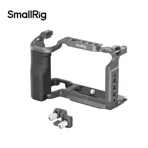 Smallrig HawkLock Quick Release Cage Kit for Sony ZV-E10 II L-Shape Mount Plate with Wooden Handle B