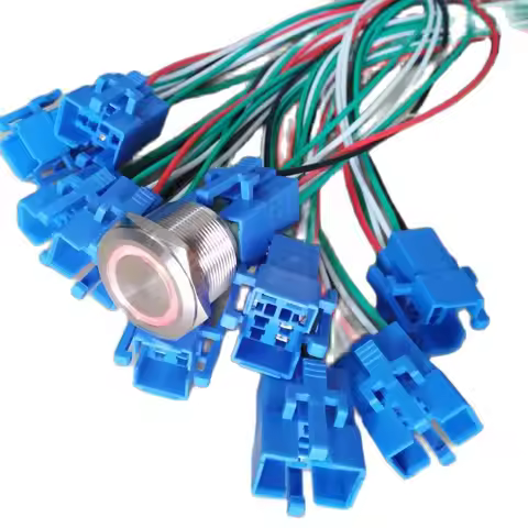 Anti-vandal Switch Plug Wired Harness for 19mm 22mm 25mm and 30mm Switch Socket Connector Plug, 15cm