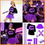 royal 80s Workout Costume Headband Sunglass Earrings Legwarmers 60s 70s 80s Women Hippies Costume Ac