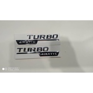 [READY STOCK ] Mercedes TURBO 4MATIC Wording Emblem Logo Chrome