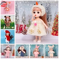 PINOU Cute Face BJD Doll, Big Eyes Movable 16cm BJD Doll, BJD Doll Sweet 13 Joints 1/12 Scale Movabl