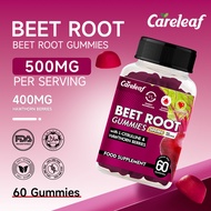 CareLeaf Sugar Free Vegan Beet Root Gummies-Sugar Free Beet Root Chews with L-Citrulline and Hawthor