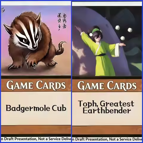 Selling Foil 35 part 2 Mystic Remora Toph, Greatest Earthbender Wan Shi Tong, Librarian Badgermole C
