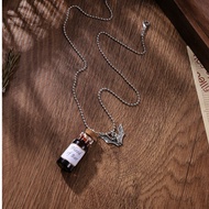 1pc Glass Vial Necklace "Blood Of Bat" Vampire Halloween Jewelry, Suitable For Daily Wear