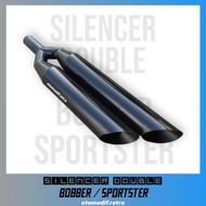 PROMO SILENCER KNALPOT CUSTOM BAMBU RUNCING DOUBLE BOBBER INLET 38MM LET"S ORDER & PROCESSED IMMEDIA