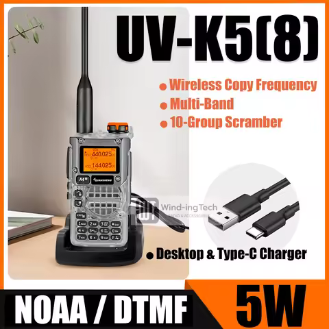 Quansheng UV-K5(8) Walkie Talkie UV-K6 5W Ham Two Way Radio USB-C DTMF AM FM NOAA Wireless Copy Freq