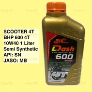 BHP 1 LITER 600 4T SCOOTER 10W40 SEMI SYNTHETIC MOTORCYLE 4T ENGINE OIL 1L. API:SN. JASO:MB