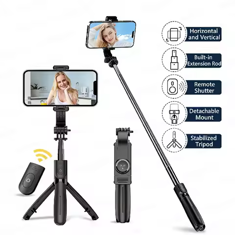 Handheld Selfie Stick Tripod Wireless Remote Stable Shooting with Action Camera Mobile Phone Optiona