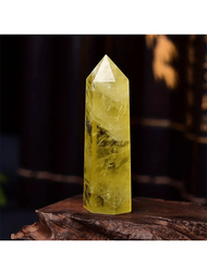 1入組黃水晶療愈方尖碑,天然黃色石英棒適用於家居裝飾和石頭金字塔裝飾