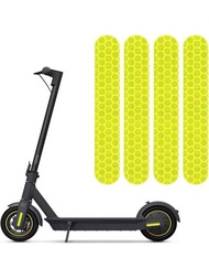 4入組自粘式夜光反光貼紙防水警告帶,適用於ninebot Max G30電動滑板車裝飾配件