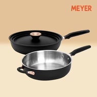 Meyer Accent Series Stainless Steel Multi-Pan &amp; Frying Pan 28cm Basic 3-piece Set (Court Pan/Stir-fry Pan/Wok Pan)