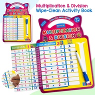 Wipe-Clean Multiplication & Division Workbook for Kids Homeschool Addition Subtraction / Multiplicat