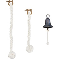 White Oceans Rope Bell Pull, 2pcs Hiasan Loket Loceng Kapas dengan Klip Aloi, Rantai Kunci Tali Buat