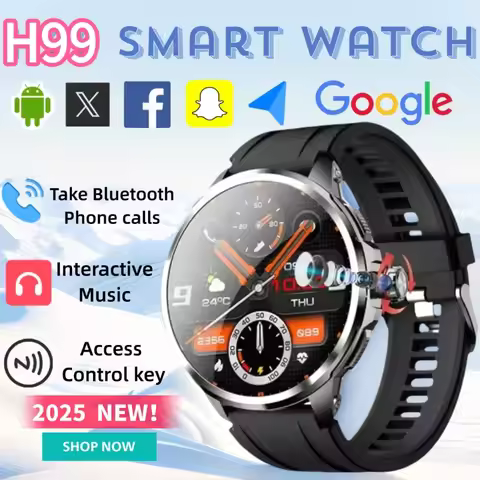 H99 Smart Watch 1.95 Inch AMOLED Display 190 Deg Rotating Camera SIM Card GPS Positioning Heart Rate