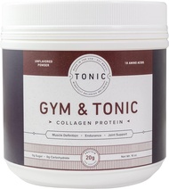 Gym & Tonic Low Calorie Collagen Protein Powder with 18 Amino Acids - Unflavored, Non-GMO, 0 Sugar, 