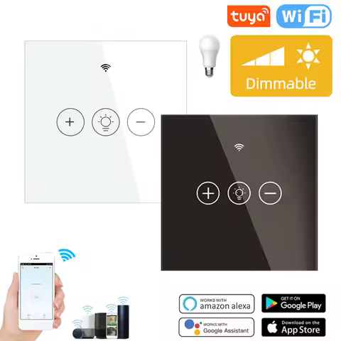 Tuya WIFI Smart Dimmer Switch LED Touch Wall Light Switch Smart Life APP Voice Control Lamp Switch W