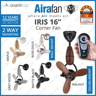 [SIRIM] AIRAFAN IRIS 16inch 3 Blades Designer DC Corner Fan Wall Fan Ceiling Fan Kipas 风扇 with LED R