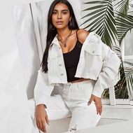 A S Aa In I N T O C K. A 0 5 7 Women's Denim Jacket Autumn New Fashion Frayed Edge Ripped