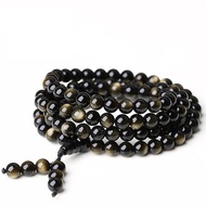 Golden Obsidian Icy Obsidian Crystal 108 Mala Beads 6/8/10mm 金曜石冰曜石水晶108粒佛珠念珠