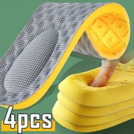 2/4Pcs Soft Latex Memory Foam Insoles Women Men Sport Running Foot Support Shoe Pad Breathable Ortho