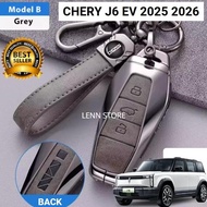 // Chery J6 Ev 2025 2026 Metal Leather Remote Key Cover