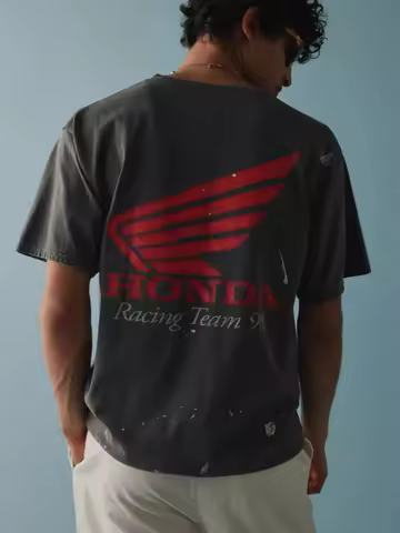 2026 Honda Racing Team 98 Paint Splatter Graphic Tee Quick drying Breathable Short Sleeve T-shirt Fa