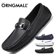 ORNGMALL Men Casual Flats Shoes Moccasins Slip-On & Loafers Cozy Leather Driving Shoes Lazy Shoes fo