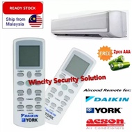 WSS [OFFER] Daikin York Acson Universal Aircond Air cond Remote Control DAIKIN/YORK/ACSON (FREE Battery)