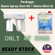 消毒枪 喷雾枪 100% Nano Spray Gun K5 + Nano Mist Ready Stock Malaysia High Capacity Sanitizer Spray Machine K5 Nano Spray Sanitizer 2021 Wireless USB Charging Spray Blu-ray