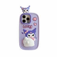 เคสสำหรับ iPhone 14 13 12 11 Pro Max 3D น่ารักกระต่ายน่ารักตุ๊กตา Pressable เคสครอบโทรศัพท์ซิลิโคน