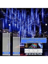 30cm/50cm Led流星雨雨燈,彩色裝飾燈,適用於派對、節日、婚禮、花園,雙面防水懸掛樹燈,聖誕燈串