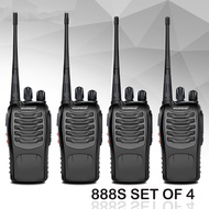 888S วิทยุสื่อสาร (4เครื่อง) อุปกรณ์ครบชุด ไม่ต้องขอใบอนุญาต พร้อมแบตเตอรี่ ส่งไกลสุดได้ 1-5กิโลเมตร