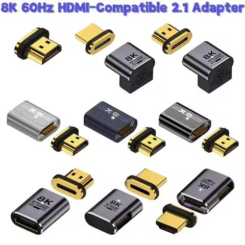 8K HDMI-Compatible 2.1 Magnetic Adapter HDMI-Compatible Magnetic Extension Adapter 8K/60Hz 4K/120Hz 