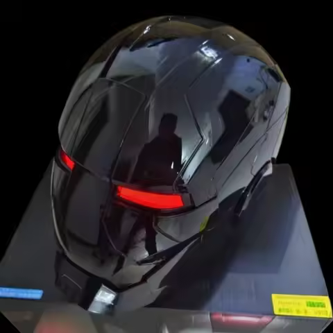 Marvel Iron Man Helmet Live Action Simulation Helmet Gold Silver Electric Voice Control Handsome Gif