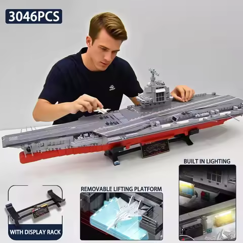 3049PCS Military New Fujian Aircraft Carrier Ship Building Blocks Battleship Ship Boat Brick Model W
