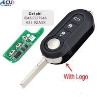 【original】 3b Remote Key For Fiat 500 Doblo Qubo Grande Punto 2006-2013 Delphi / Marelli Bsi System 