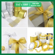 Glitter Ribbon - Gold/Silver 1cm, 2cm, 3cm, 4cm, 5cm (1 roll), Decor, Festival Decor, Q Box Decorati