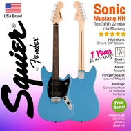 Squier® Sonic Mustang HH กีตาร์ไฟฟ้า 22 เฟรต ทรง Mustang ไม้ป๊อปลาร์  ⭐Fender USA Design⭐