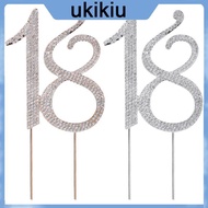 UKI Diamante for Rhinestone Number 18 Cake Topper For 18th Birthday Wedding Annivers