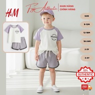 H&M AUTH baby boy clothes set, light purple soft cotton summer clothes for babies 9 months to 4 year