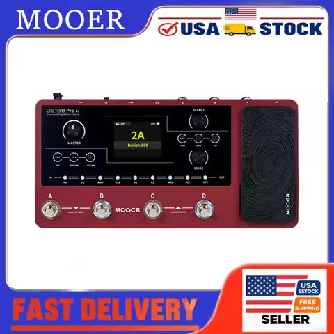 MOOER GE150 Pro Li Guitar Multi-Effects Processor Pedal with 55 Amp Models 200 Presets 9H Battery Lo