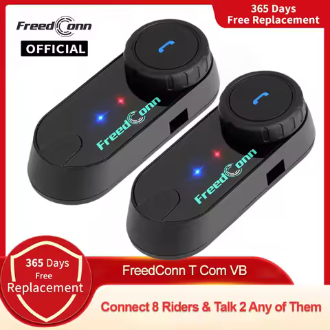 Freedconn Helmet Headset Motorcycle Intercom Bluetooth Headphones FM Music Share Group Intercomunica