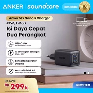 Anker Nano 47W Fast Charger USB C 2-Port Compact USB C GaN Charger for iphone 17/16, Galaxy, PIXEL, 