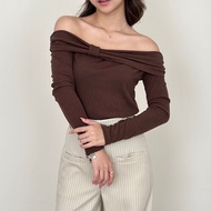 ASOKA Kia Top 662 - Long Sleeve Off Shoulder Top Korean Look - Sabrina Knit Women's Top